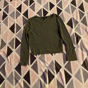 Forever 21 ribbed long sleeve crop top